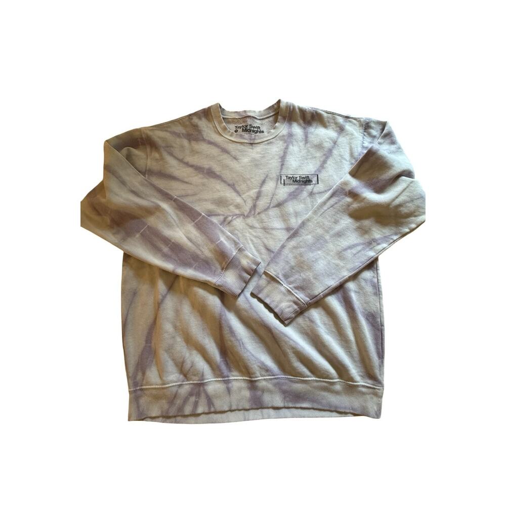 Taylor Swift Midnights Sweatshirt Size M Gray Purple Tie Dye Pullover Official